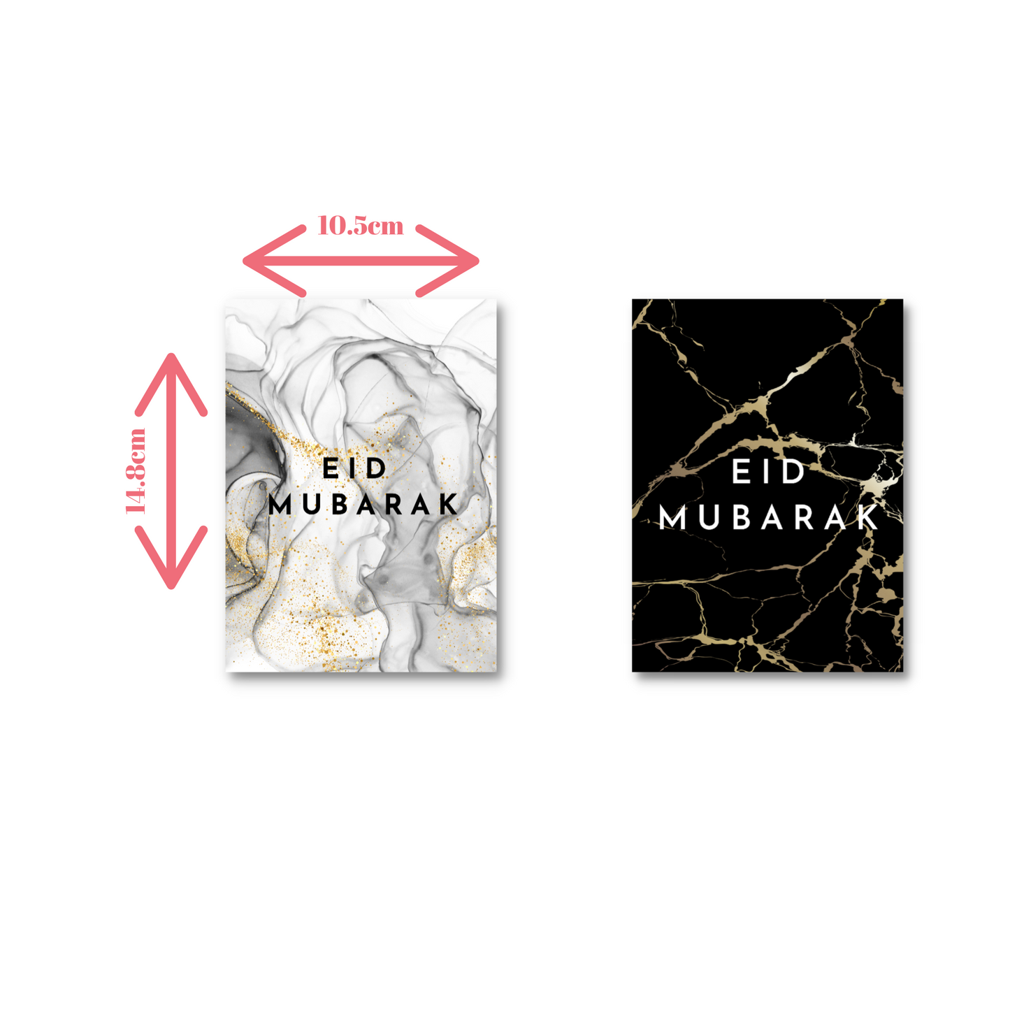 Pack of 10 marble effect Eid Mubarak Greeting cards