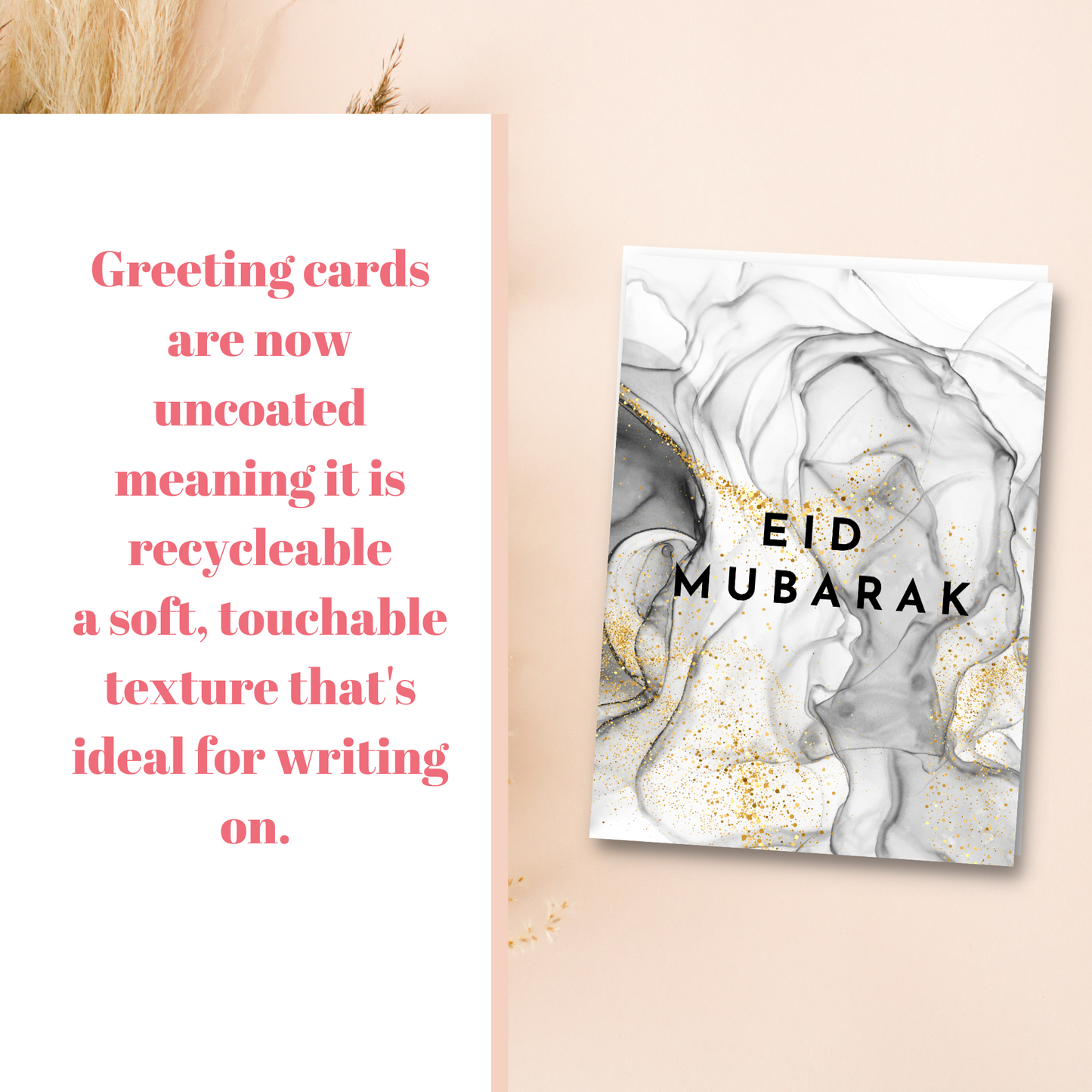 Pack of 10 marble effect Eid Mubarak Greeting cards