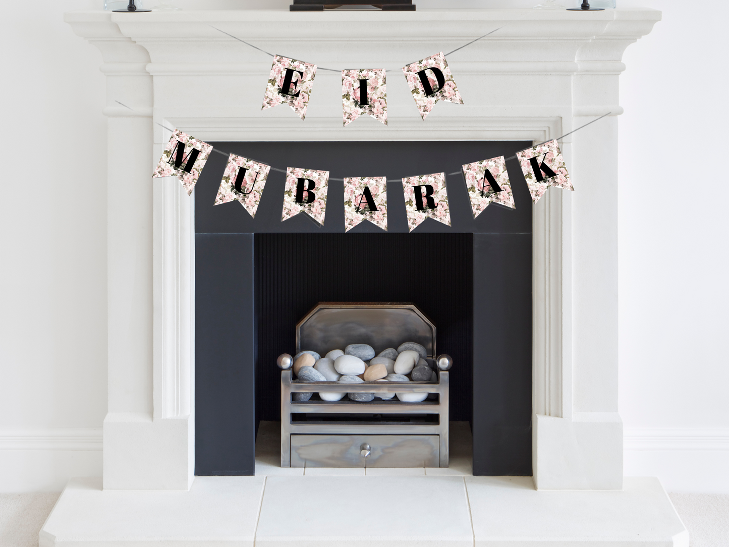 Vintage Floral Eid & Ramadan Mubarak Bunting, Banner that can be changed