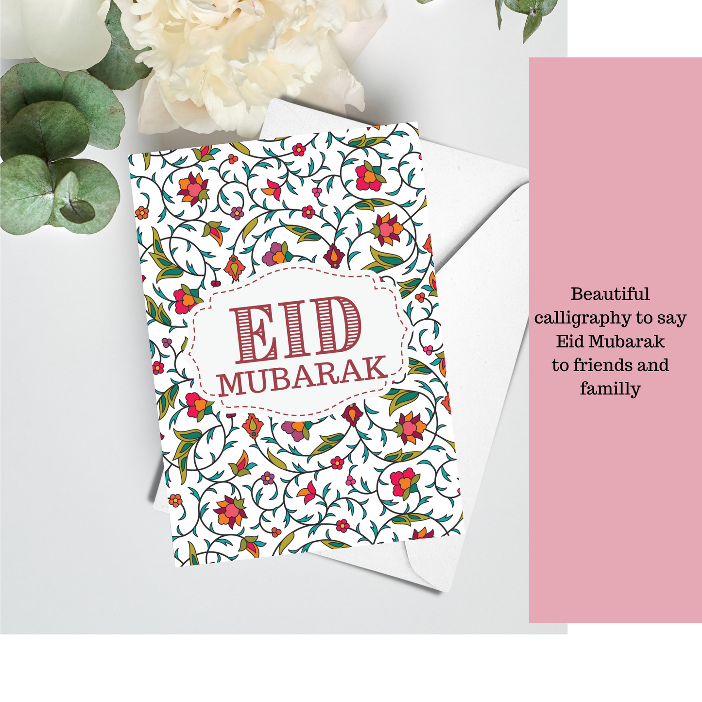 Bulk packet with 10 different Eid cards in A6 size, Eid cards with envelopes with inside blank, Perfect for Eid, Eid cards