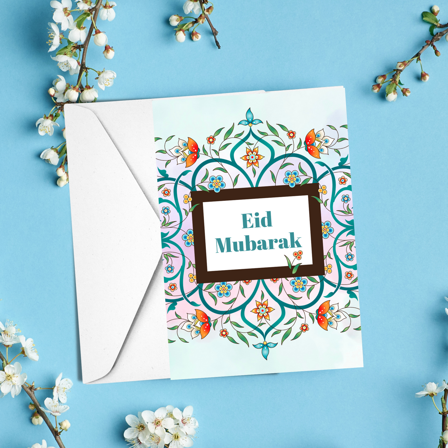 Bulk packet with 10 different Eid cards in A6 size, Eid cards with envelopes with inside blank, Perfect for Eid, Eid cards