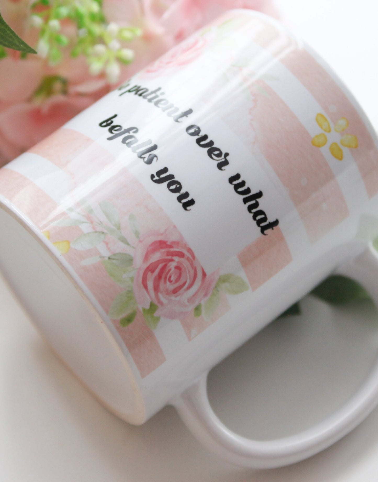 Eid GiftBe patient over what befalls you islamic quote mug, ideal for Birthday or Eid