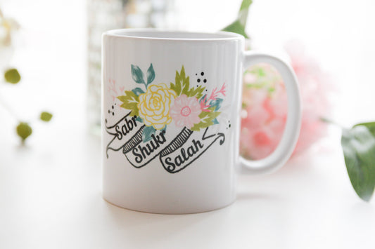 Eid Gift Sabr Shukr Salah Mug ideal for Eid, birthday gift