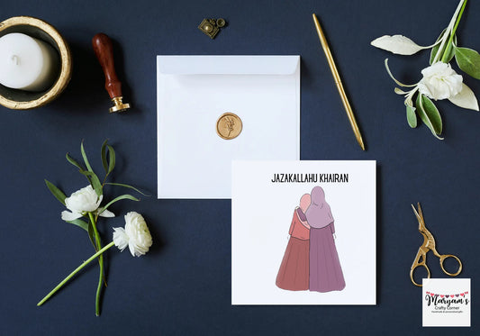 Jazak Allah Khairan greeting card, Islamic thank you greeting, appropriate for islamic greetings