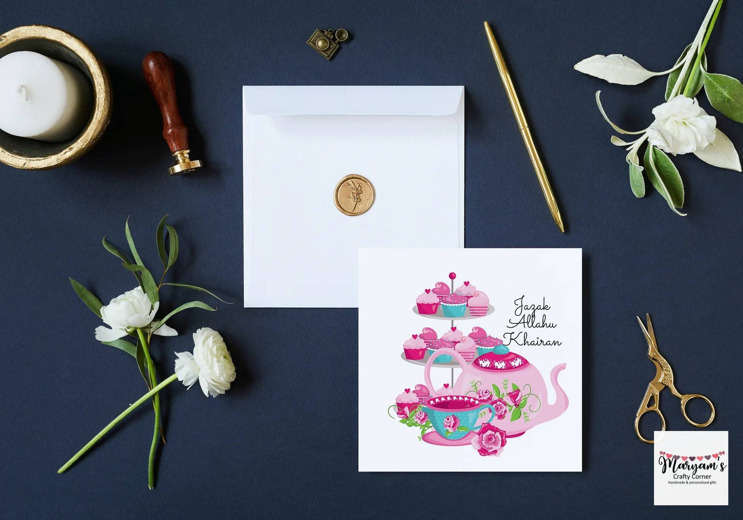 Jazak Allah Khairun islamic greeting card, thank you greeting card, ideal arabic greteing