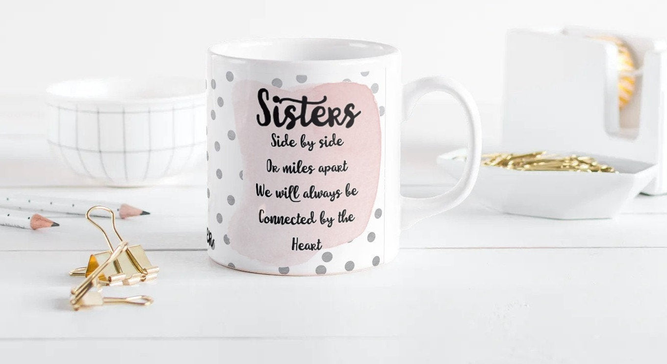 Spotty Islamic Sister Hijabi Mugs, Islamic Arabic Mug, Best Sister Mug