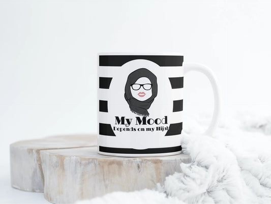 Black and white Hijabi Mug, Muslimah Hijabi Mug