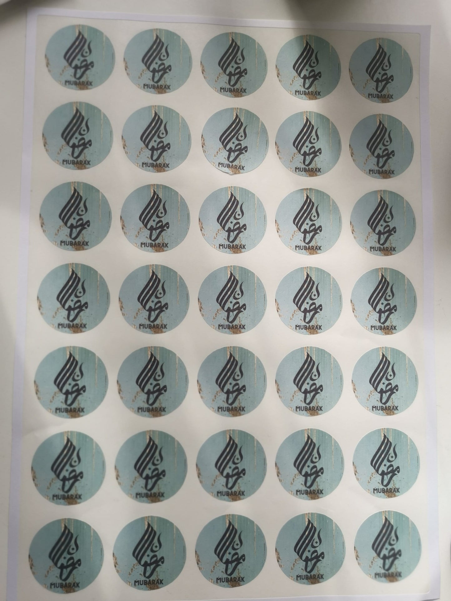 Blue grey Ramadan and Eid Stickers Perfect for Favour box, sweet cones in the blessed month of ramadan