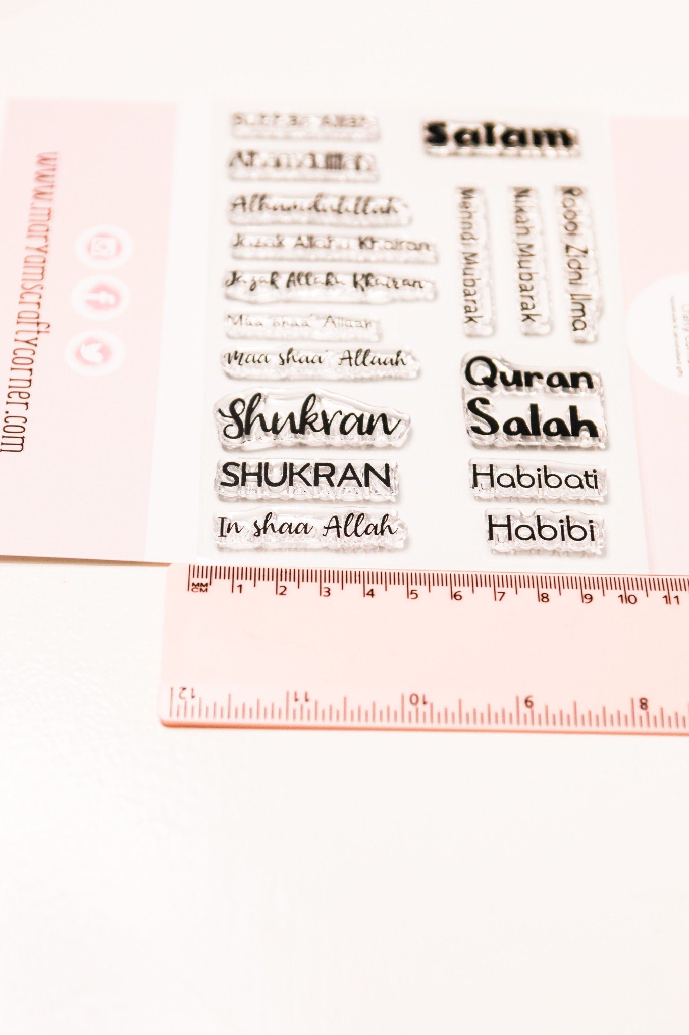 18 different small Arabic, islamic card making stamps, blank stamps for stamping cards and tags unmounted stamps