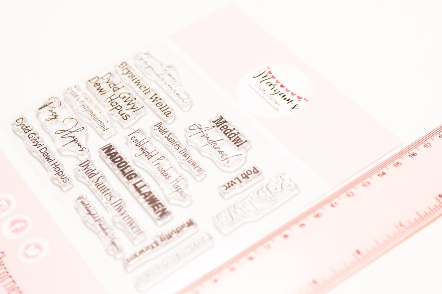 Clear Welsh stamps, Rubber welsh Stamps, Nadolig Llawen, Pasg Hapus and many more in a pack, Welsh language clear stamp