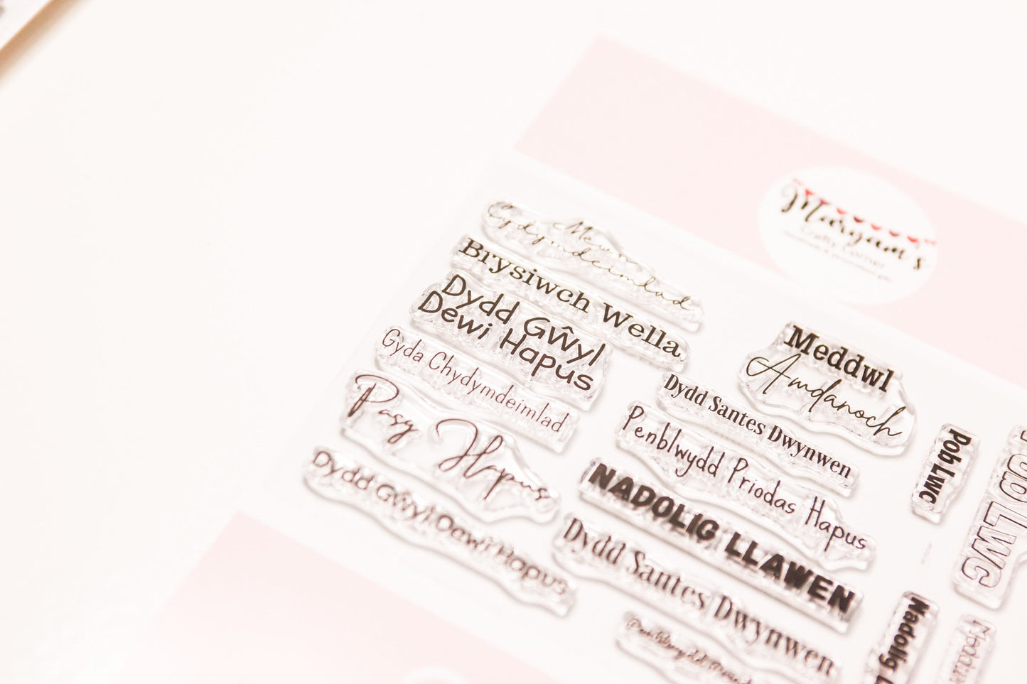 Clear Welsh stamps, Rubber welsh Stamps, Nadolig Llawen, Pasg Hapus and many more in a pack, Welsh language clear stamp
