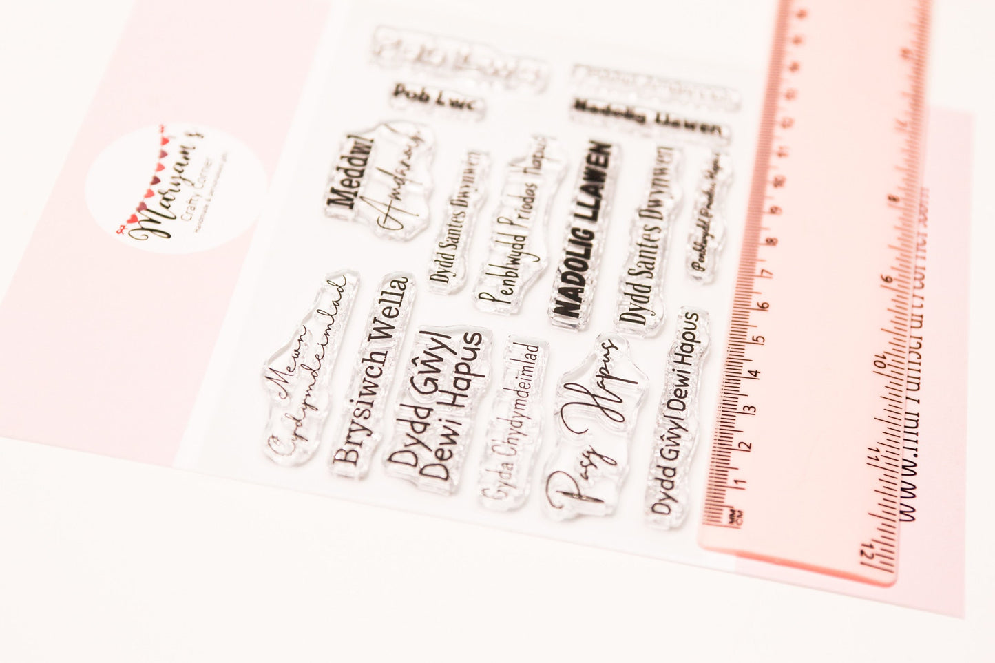 Clear Welsh stamps, Rubber welsh Stamps, Nadolig Llawen, Pasg Hapus and many more in a pack, Welsh language clear stamp