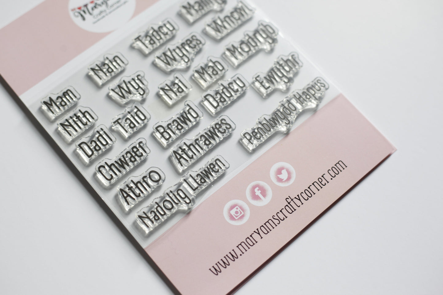 Welsh Mum, dad, brother stamps 21 small stamps in pack, perfect welsh stamp to personalise your own cards