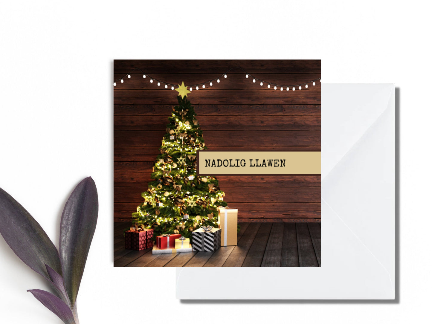 Welsh Nadolig Llawen greeting cards, 5 cards in a pack, Welsh cards, 350gsm card with envelope 6inch by 6inch design