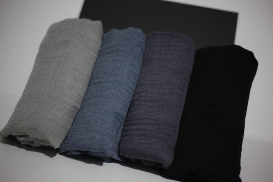 Grey,Black Winter colours scarf gift set, Gifts for her, Ladies Hijab set, Crinkle Cotton Hijabs, Cotton scarves for ladies, Christmas gift