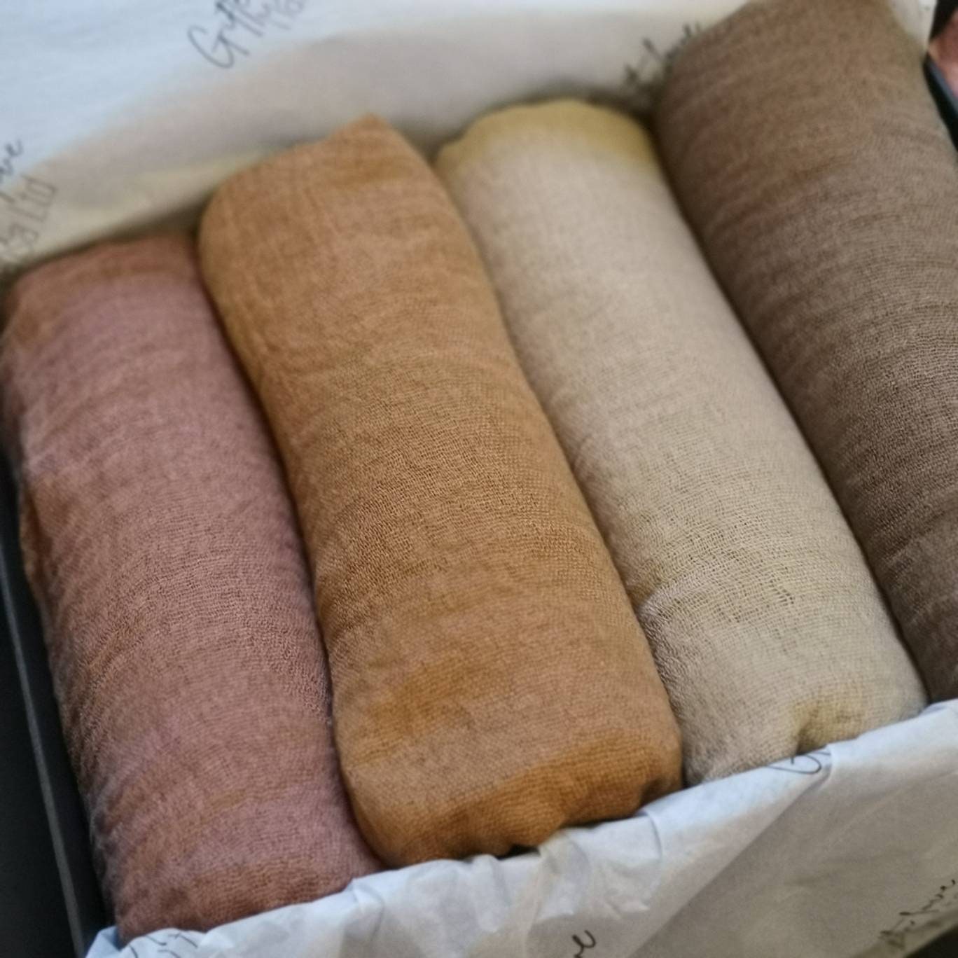 Earth colour hijabs, Gift Box for Ladies, 4 pack crinkle cotton scarves, Cotton Hijabs