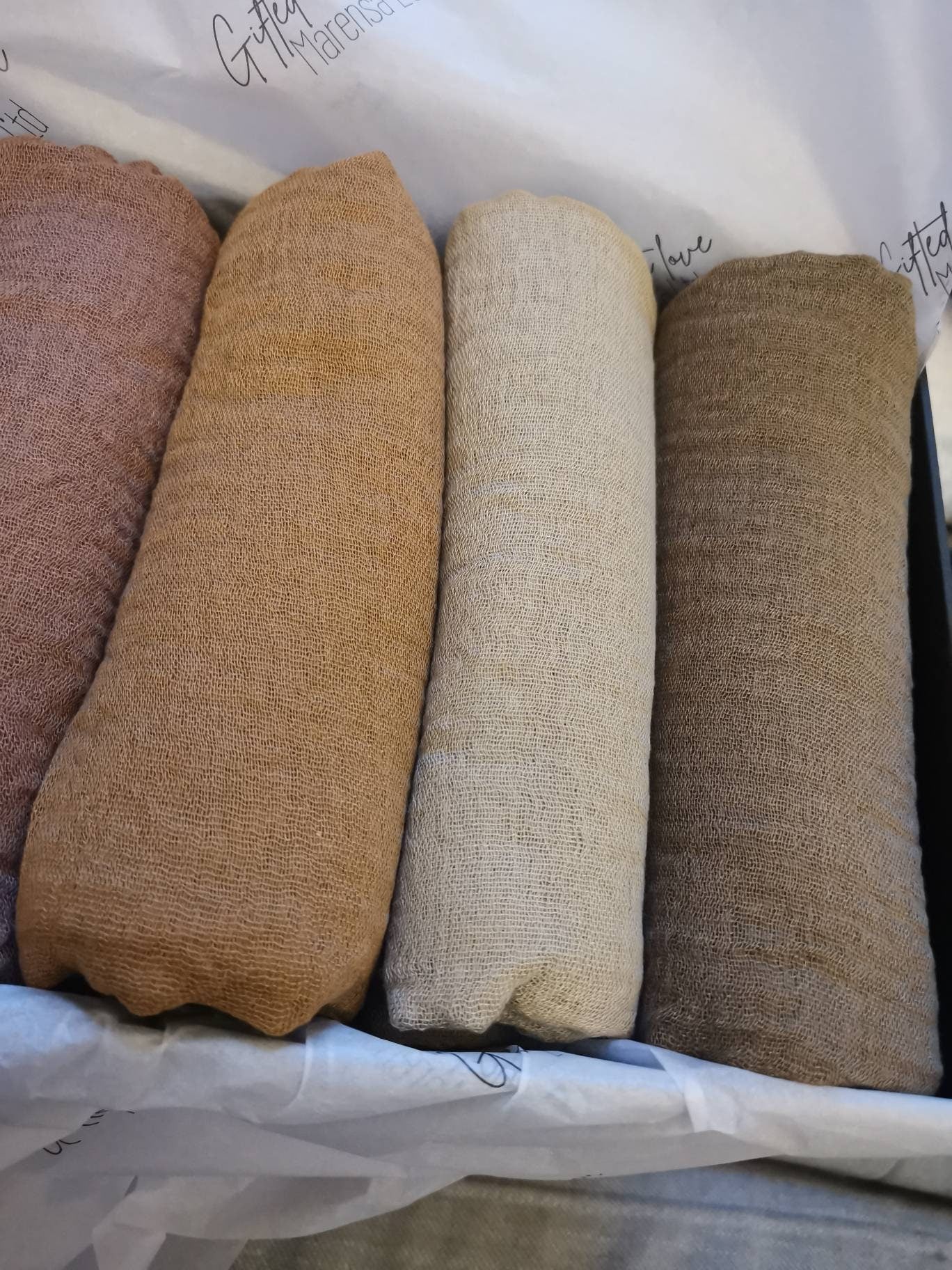 Earth colour hijabs, Gift Box for Ladies, 4 pack crinkle cotton scarves, Cotton Hijabs