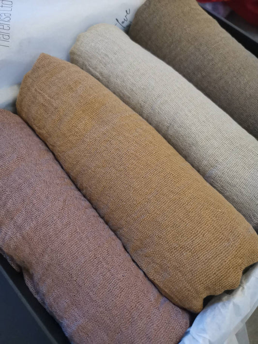 Earth colour hijabs, Gift Box for Ladies, 4 pack crinkle cotton scarves, Cotton Hijabs