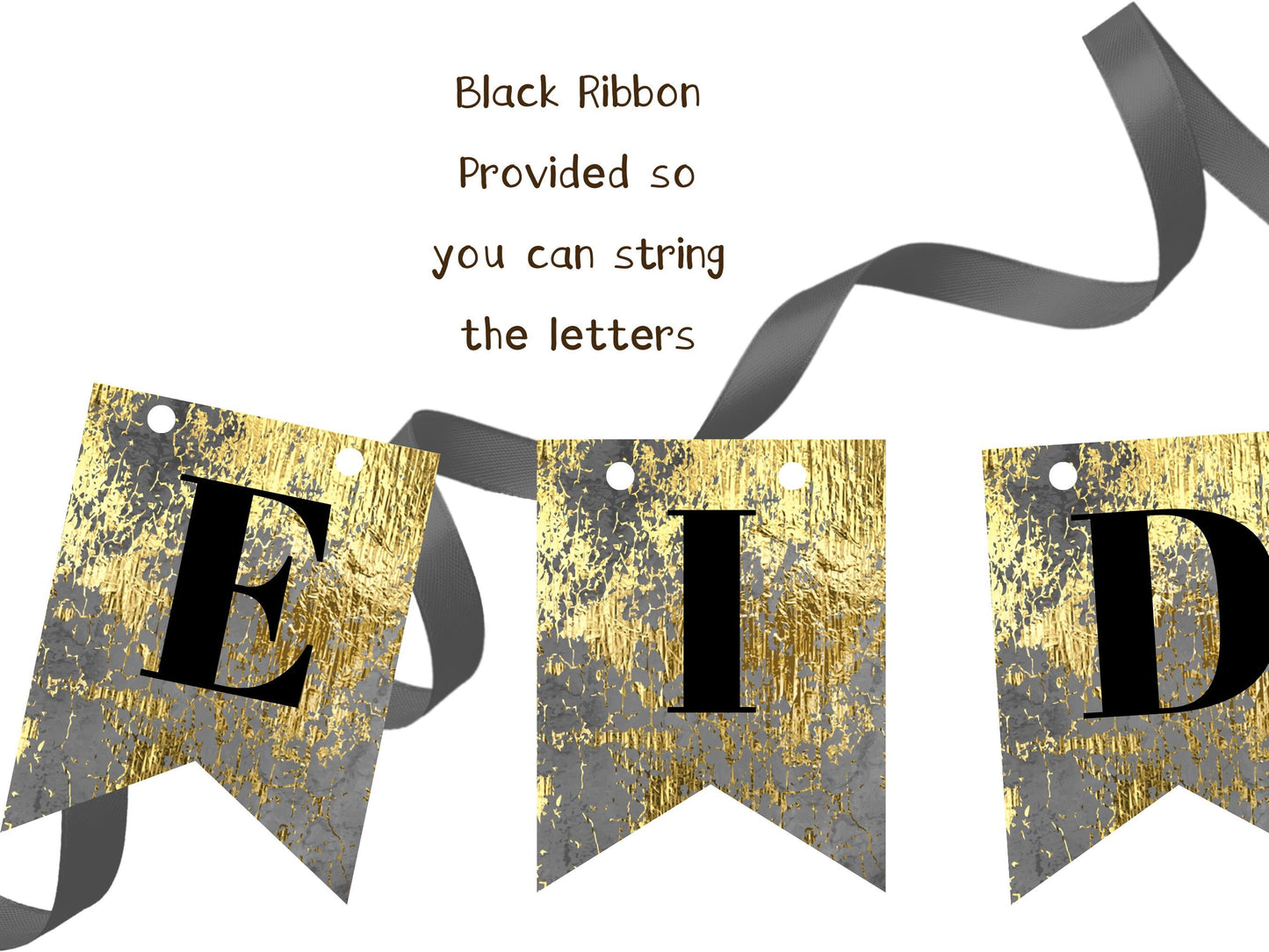 Handmade Eid Mubarak, Ramadan grey Gold , easy to change Ramadan and Eid Banner no need to buy two banners, Two in one Eid Ramdan