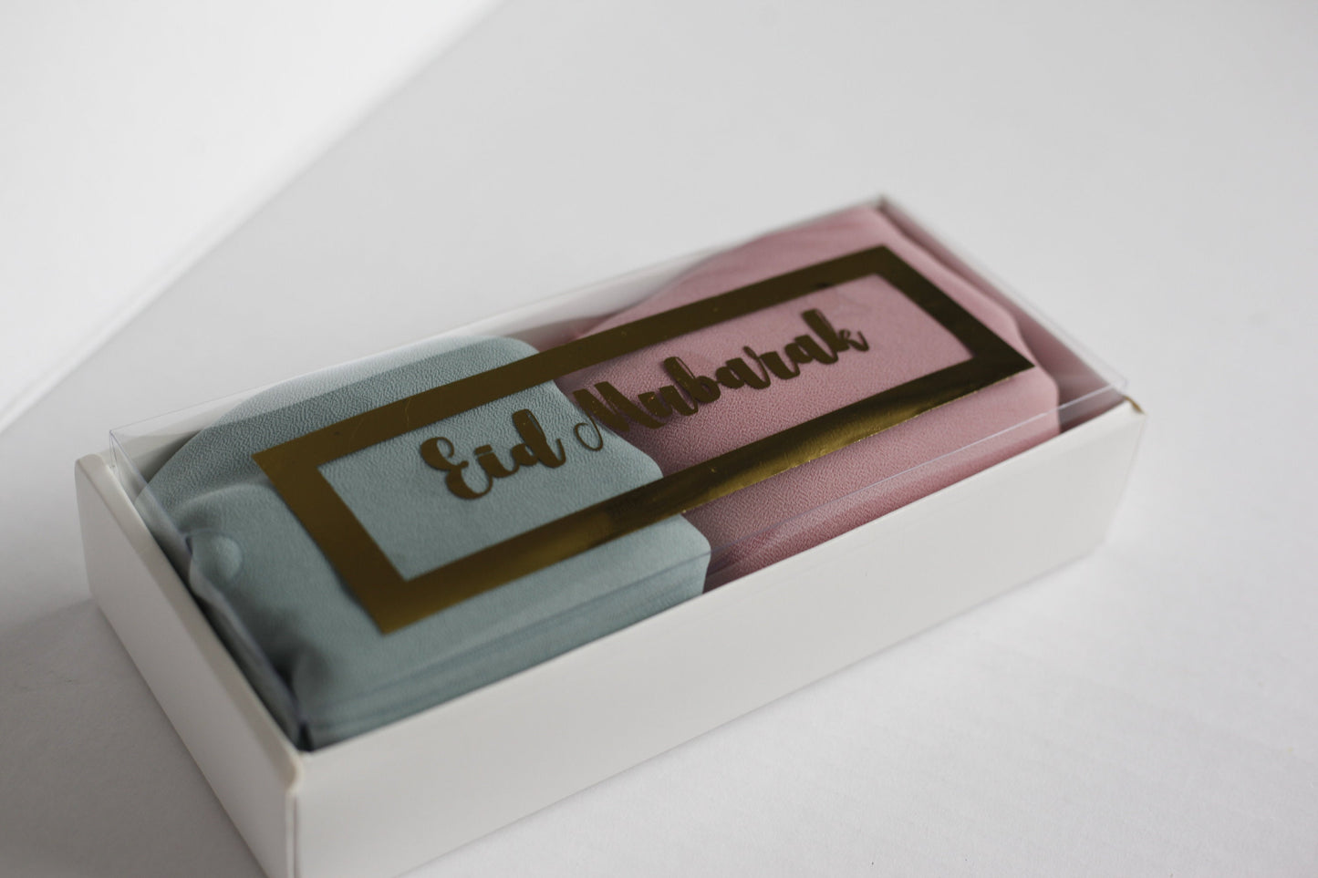 Hijab Eid gifts for women, Eid Gift for mum, Eid gift for sister, Eid gift for wife, gold foiled gift box with eid gifts , Chiffon hijab