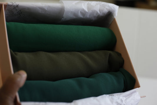 Hints of green, Luxury Chiffon Hijab Eid gifts box, a beautiful hijab box, Hijab magnet, Beautiful Gold foil label box with magnet closing