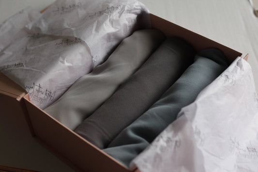 Hints of grey, Luxury Chiffon Hijab Eid gifts box, a beautiful hijab box, Hijab magnet, Beautiful Gold foil label box with magnet closing