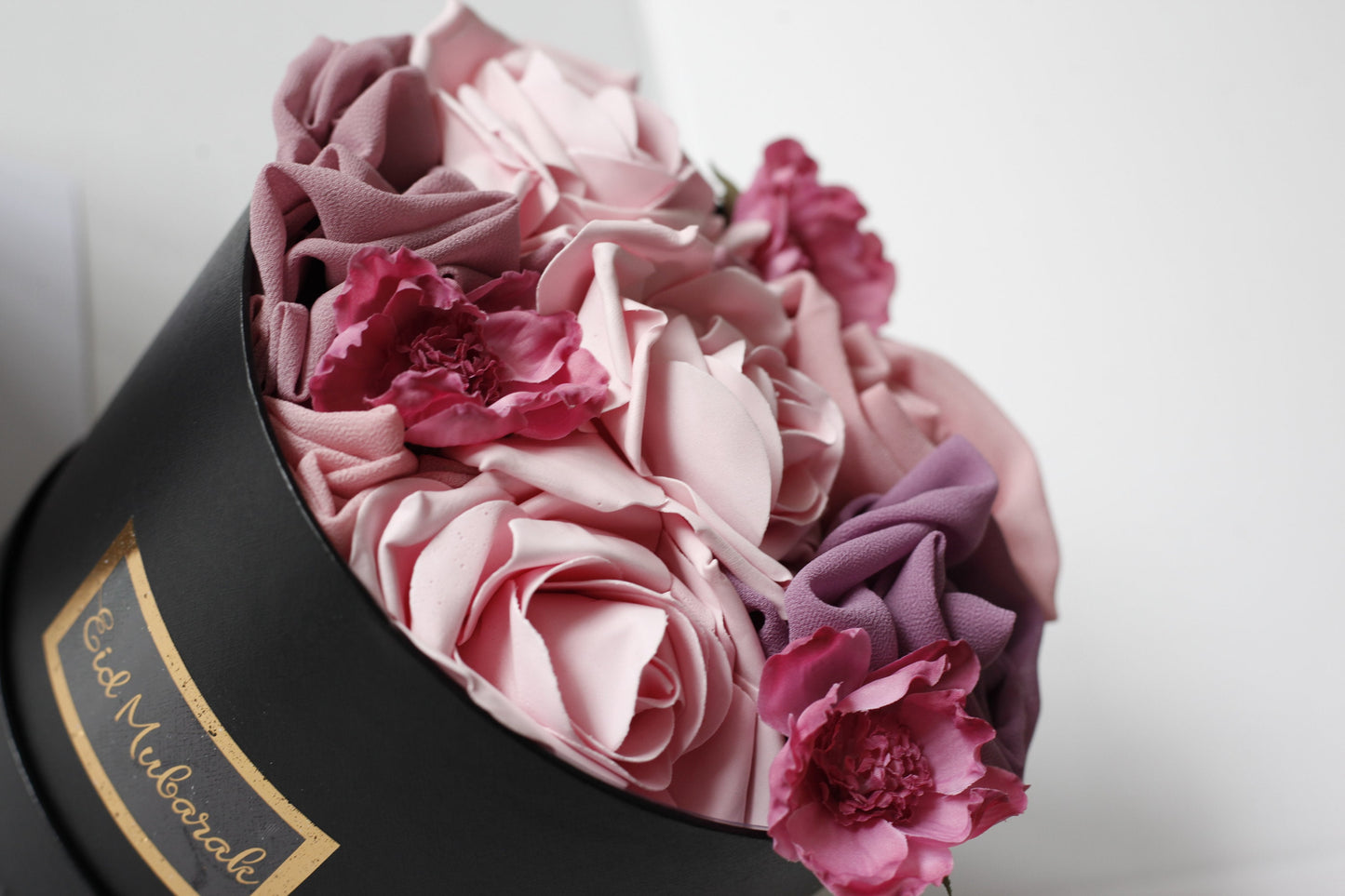 Pink purple chiffon Hijab gift, Beautiful Hijab Bouquet gift , Hijab gift for eid , Hijab gift with artificial flowers, Ideal Hijab